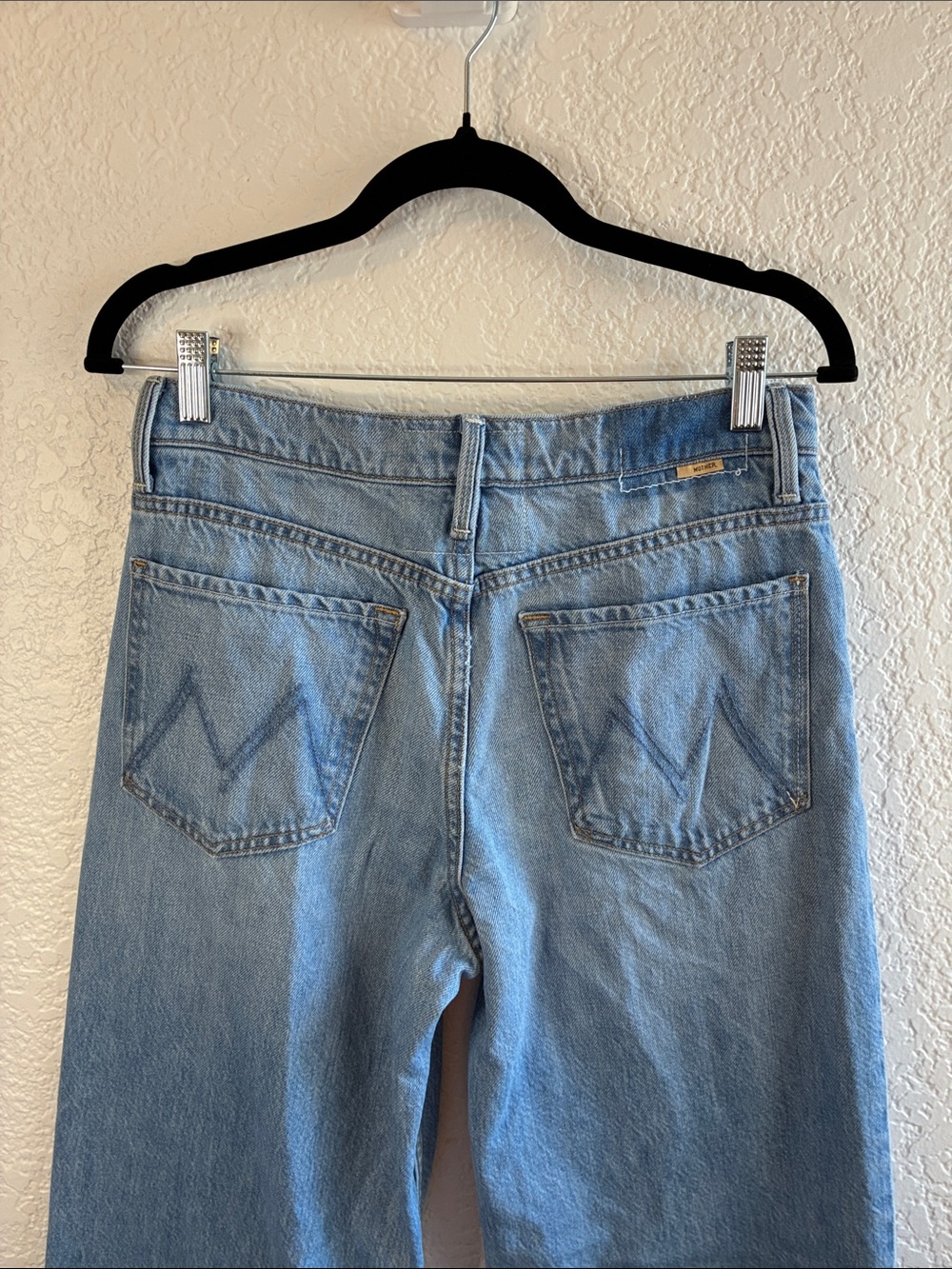 Mother Superior The Rerun Zip Sneak Jeans Wide Leg Baggy Light Wash Denim 26 - Picture 6 of 11